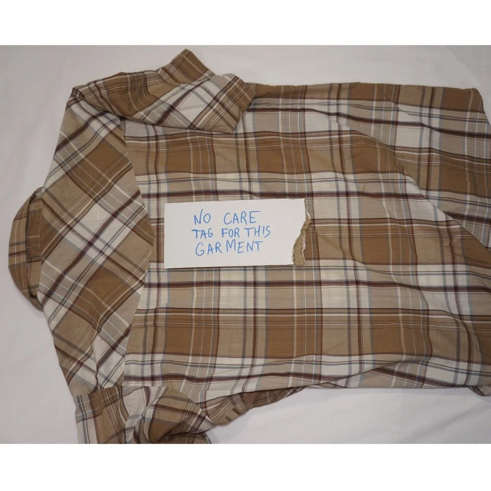 Plains Medium Tan Plaid Short Sleeve Western Pearl Snap Shirt